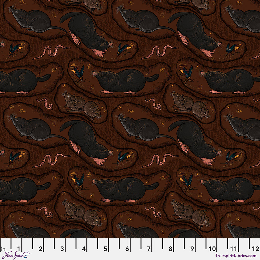 Garden Bed - Mole Brown By Rachel Hauer FreeSpirit Fabrics