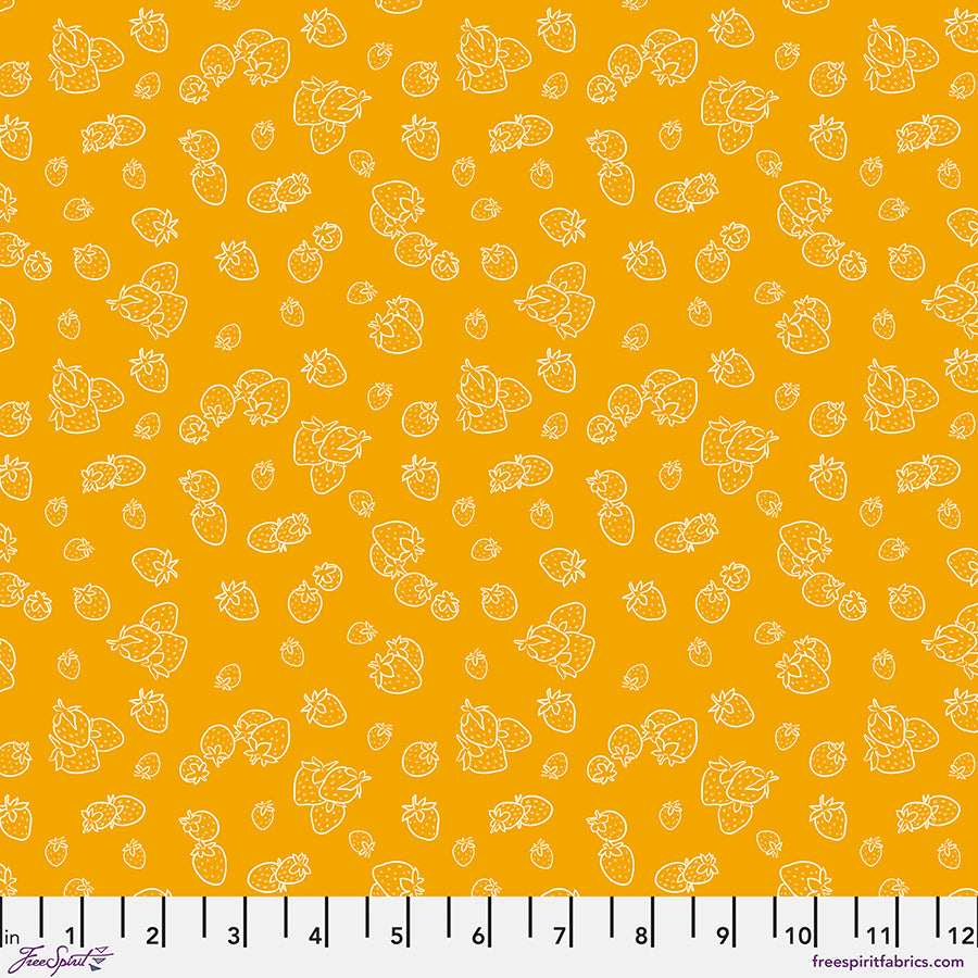 Garden Bed - Strawberries Yellow By Rachel Hauer