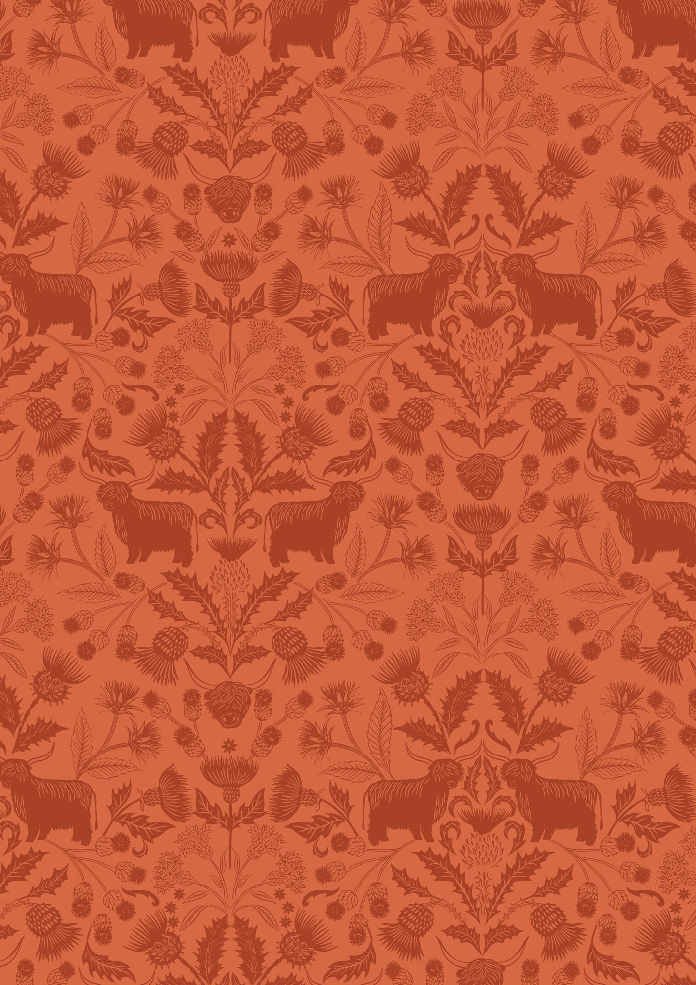 Highlands on highland orange Lewis and Irene Fabrics