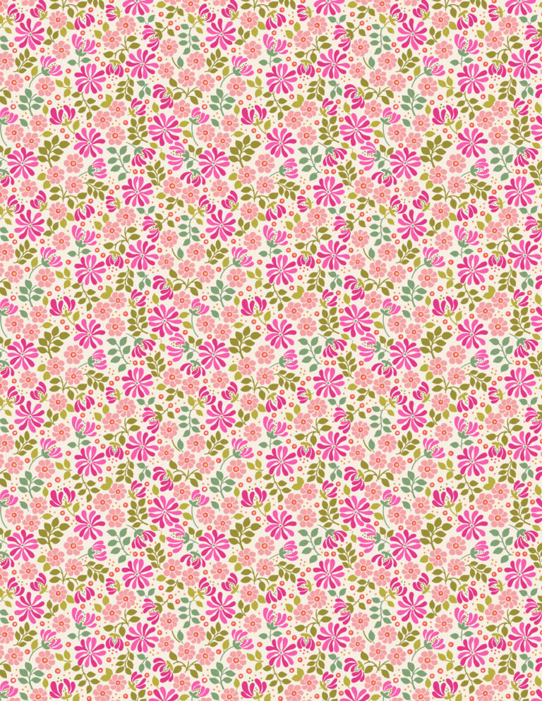 Boho Blooms - Floral Burst Pinks and Green