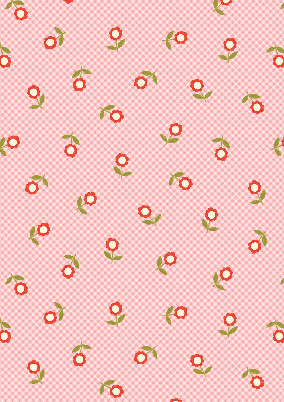 Patchwork Joy - Pink Micro Gingham Flowers