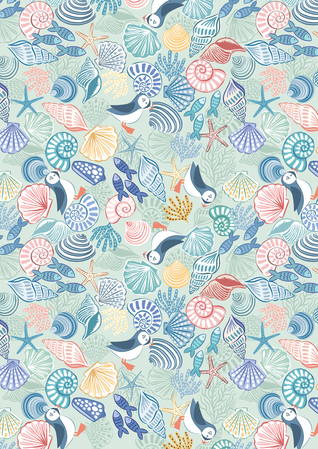 Seas The Day - Puffins and Shells