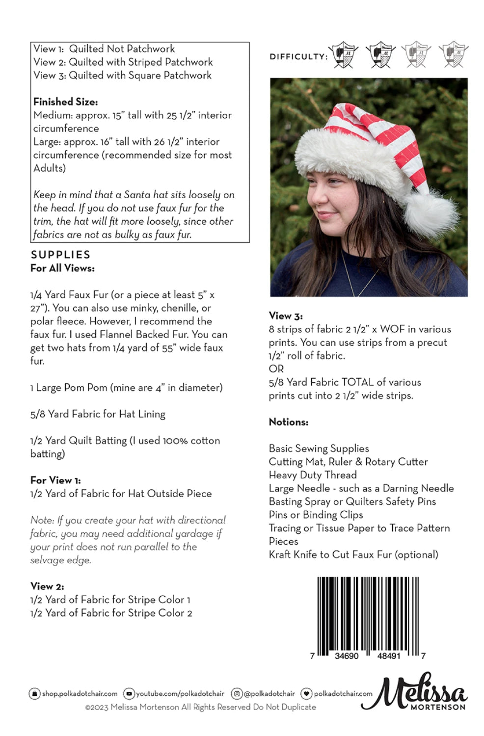 Snowbound Quilted Santa Hat Pattern