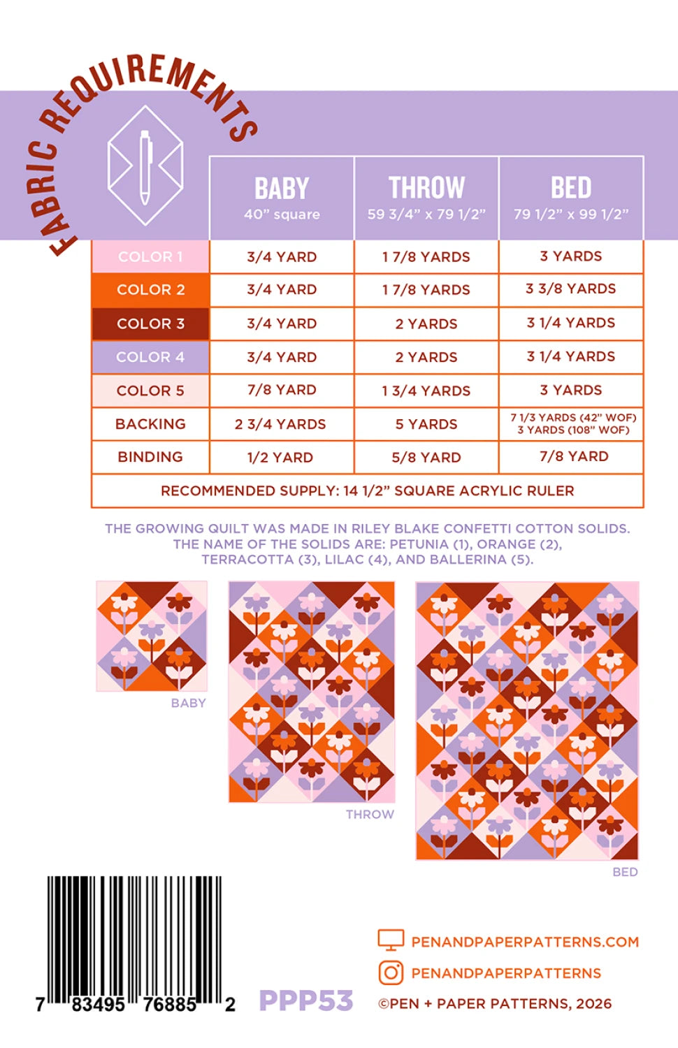 Growing Quilt Pattern