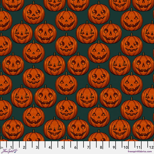 Mystic Moonlight - Pumpkin Grid Green
