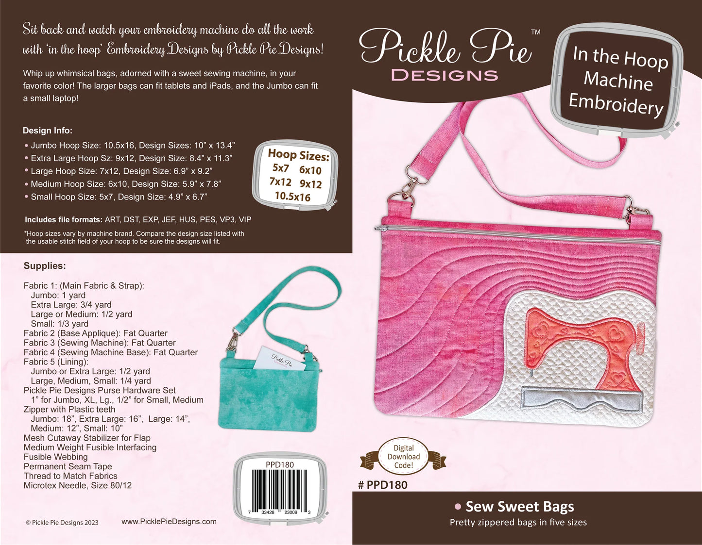 Sew Sweet Bags In-the-Hoop - Pickle Pie Designs