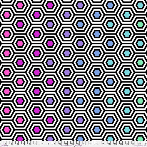 Backing Fabric - Rainbow Hexy XL - Ink || Tula's True Colors Quilt Backs