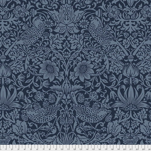 Backing Fabric - Strawberry Thief - Navy || The Original Morris & Co.