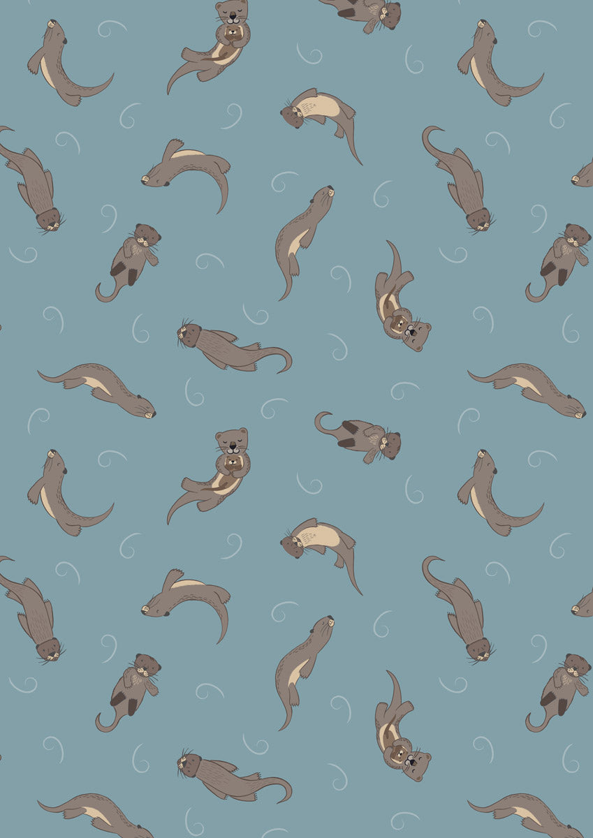 Small Things Rivers and Creeks - Otters on Midblue