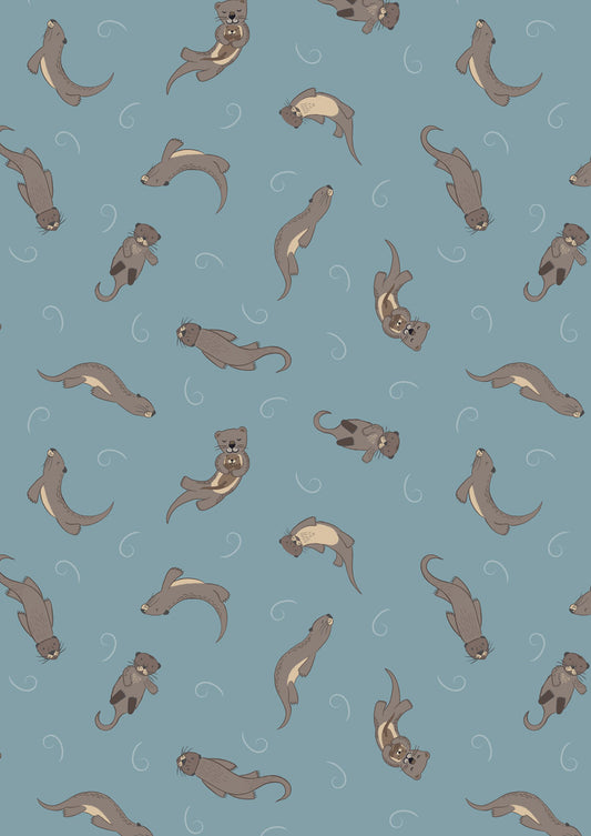 Small Things Rivers and Creeks - Otters on Midblue