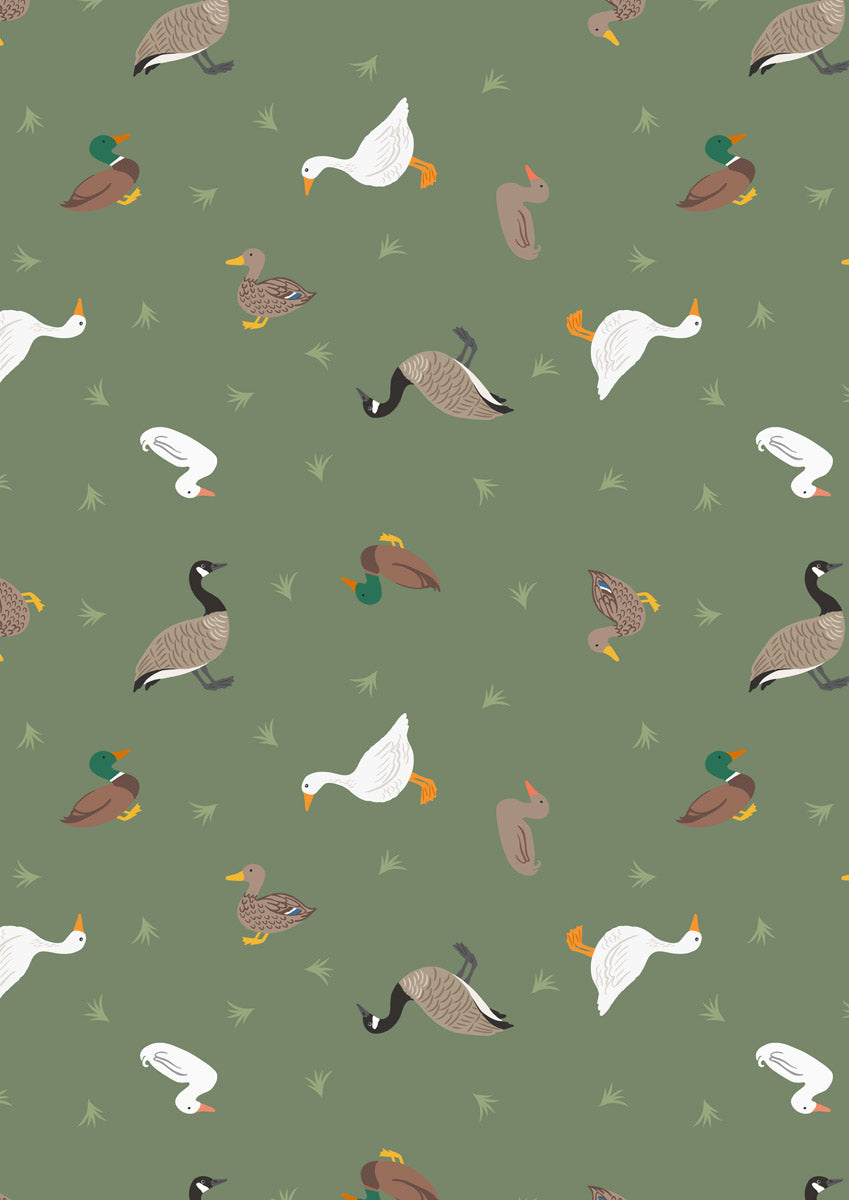 Small Things Rivers and Creeks - Ducks and Geese Green