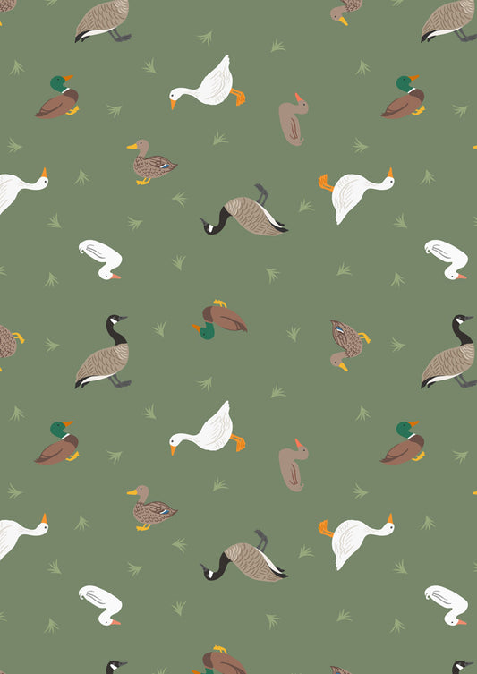 Small Things Rivers and Creeks - Ducks and Geese Green