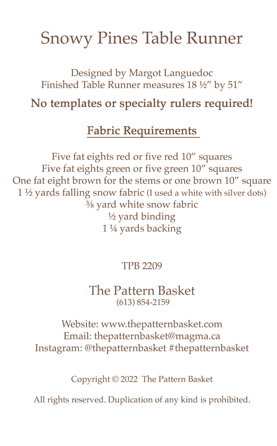 Snowy Pines Table Runner