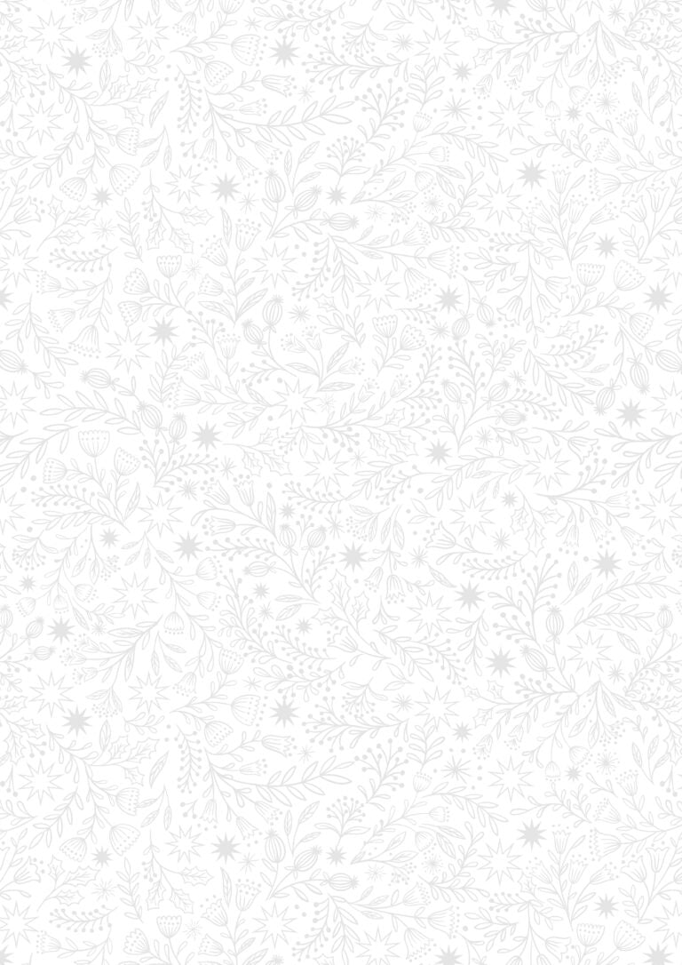 Tiny Tonals - Star floral White on White