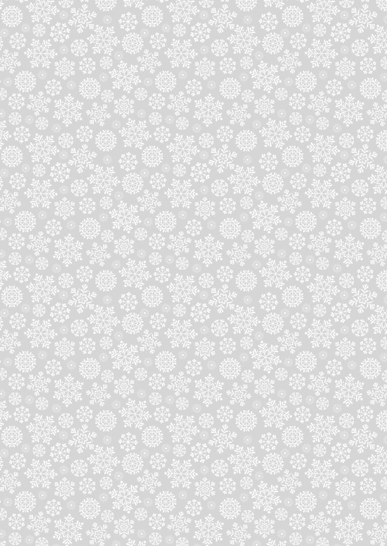 Tiny Tonals - Snowflakes White on Grey