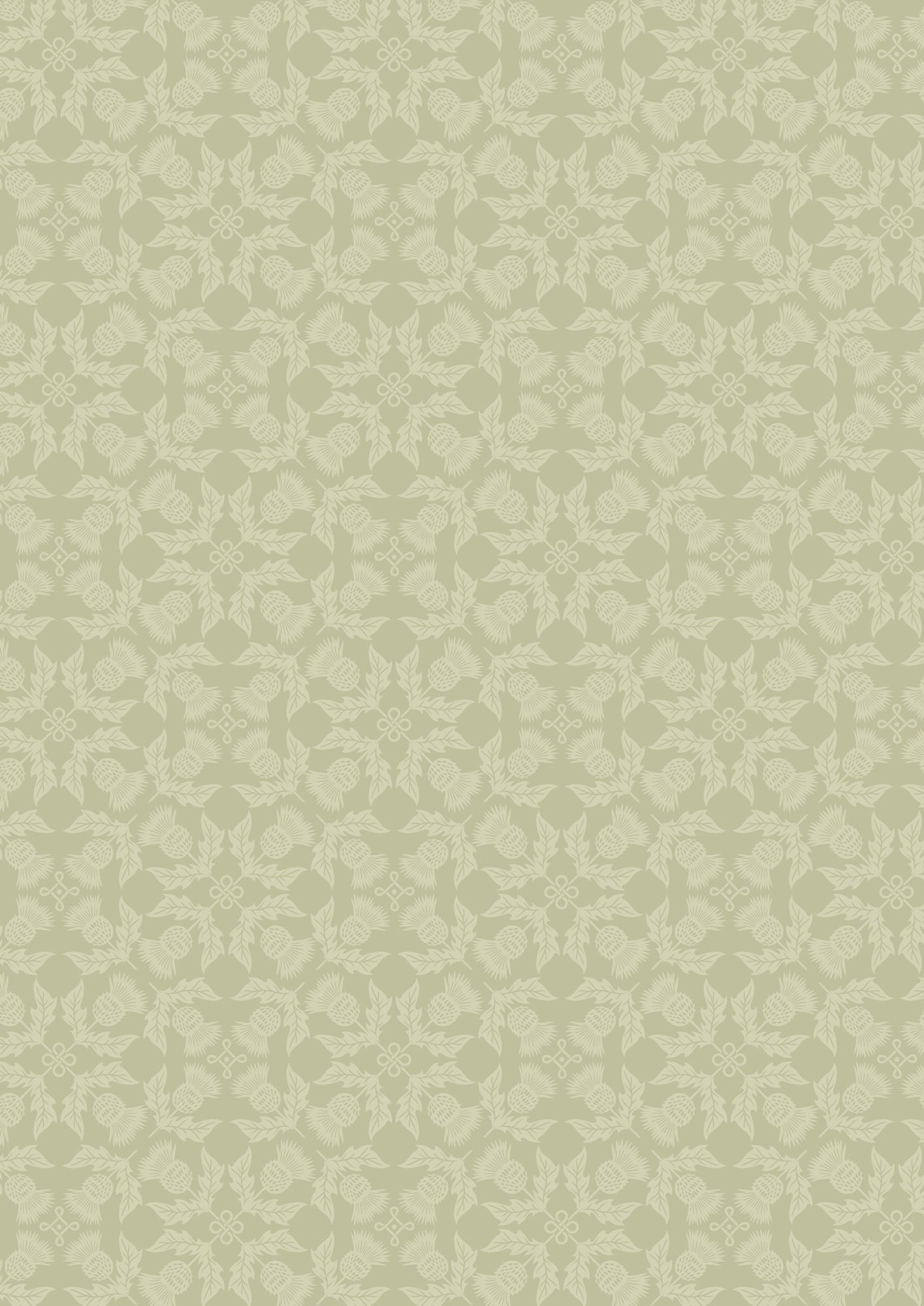 Thistle on sage green Lewis and Irene Fabrics Highlands