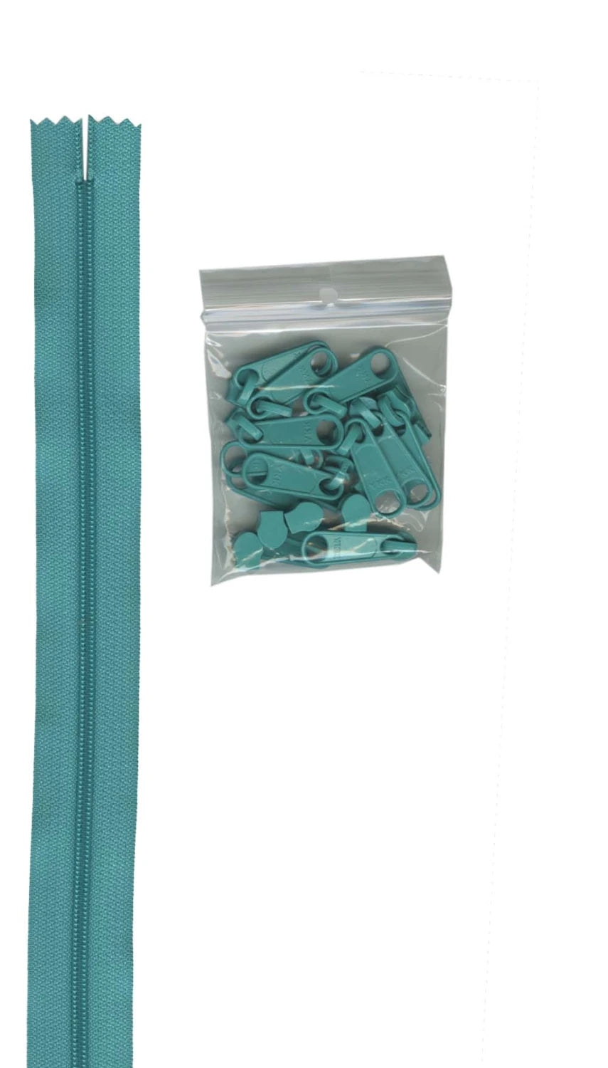 4 yards of 16mm #4.5 Zipper Chain and 16 Ex-Large Turquoise