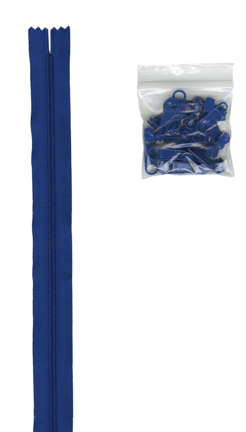 4 yards of 16mm #4.5 Zipper Chain and 16 Ex-Large Blast Off Blue