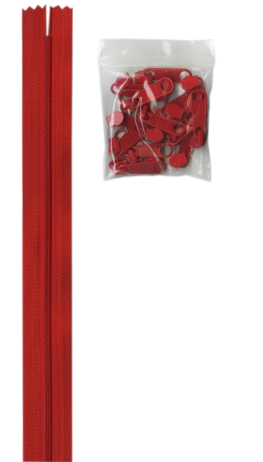 4 yards of 16mm #4.5 Zipper Chain and 16 Ex-Large Atom Red