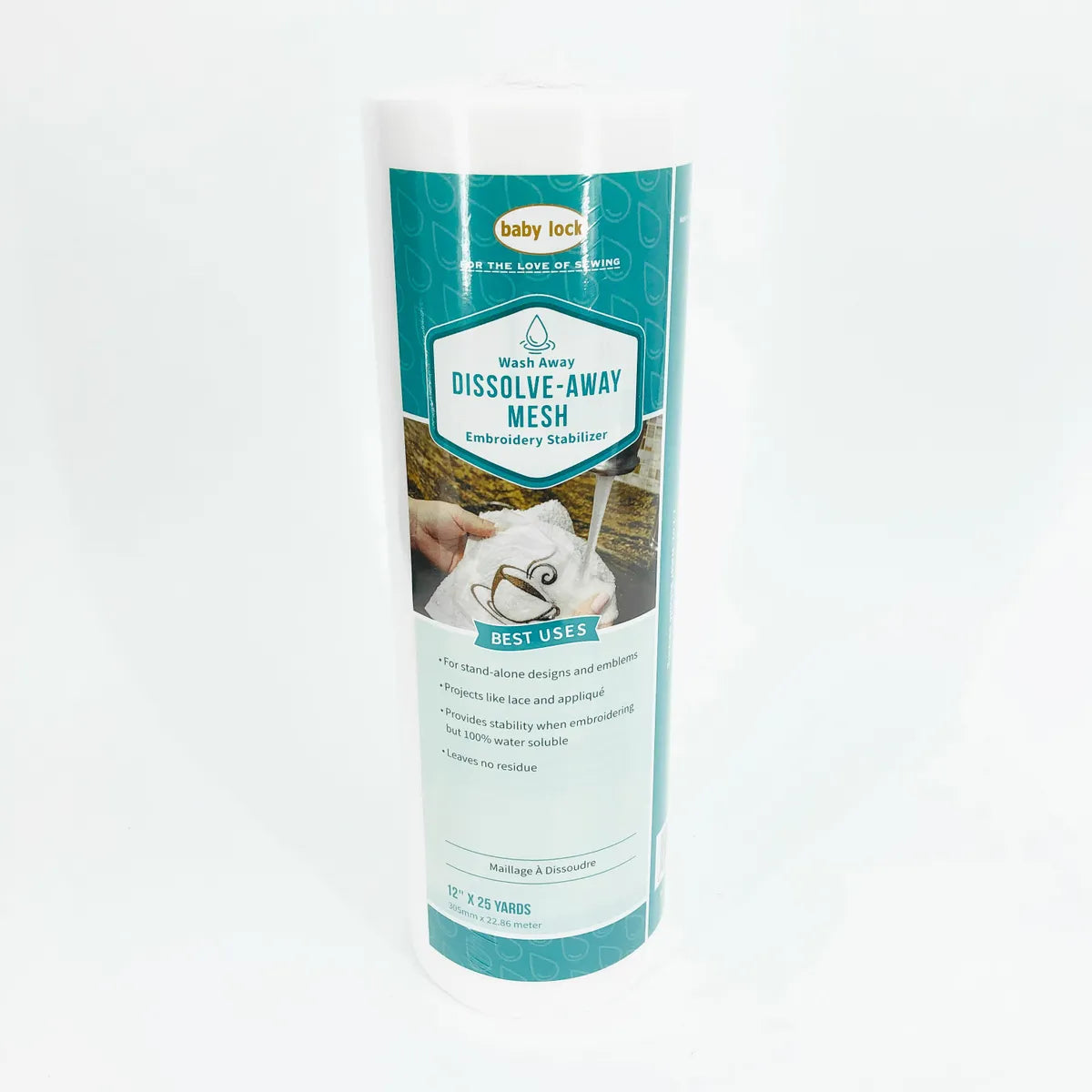 Baby Lock Dissolve Away Mesh Backing Stabilizer 12 in x 25 yd