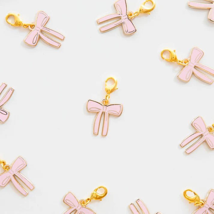 Pink Bow Zipper Charm