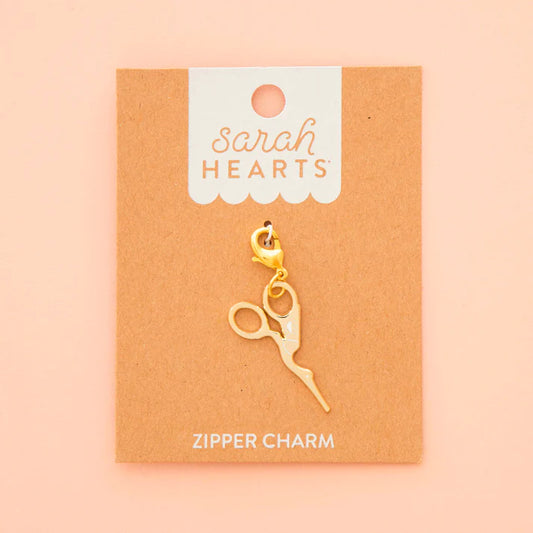 Gold Stork Scissor Zipper Charm