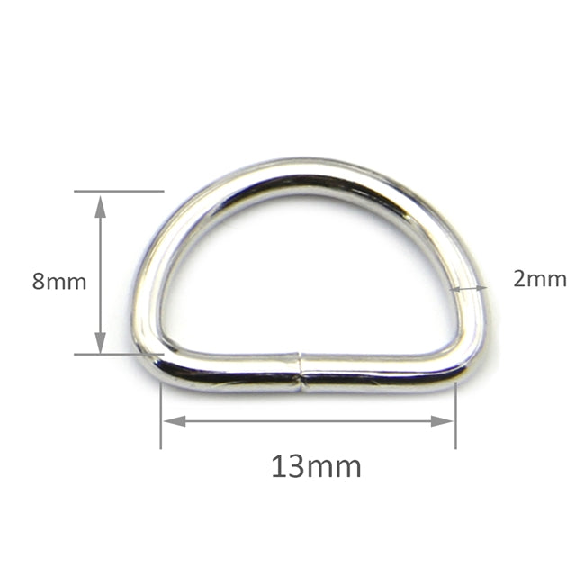 1/2 inch D Ring Old Style - Silver 25 Count