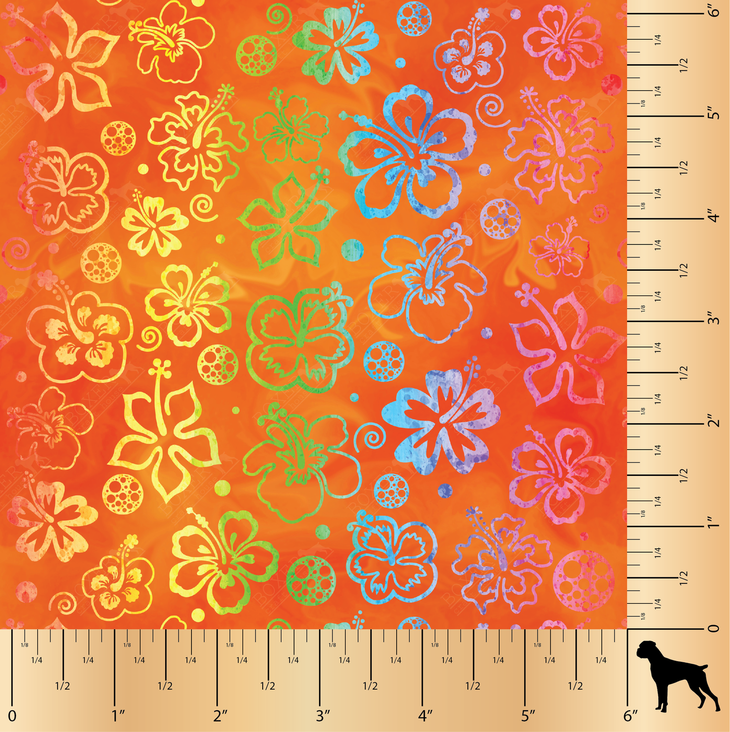 PSV Patterns - Fire Orange - Tropical Flowers