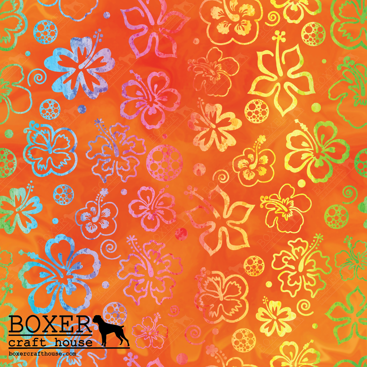 PSV Patterns - Fire Orange - Tropical Flowers