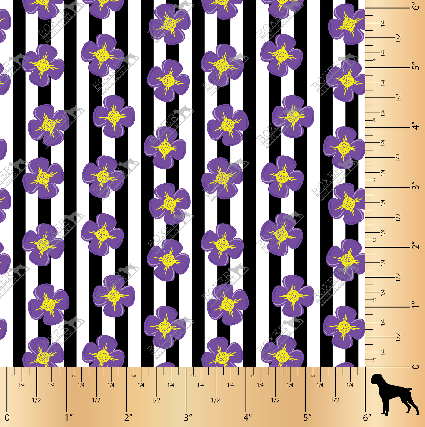 Purple Flowers and Stripes