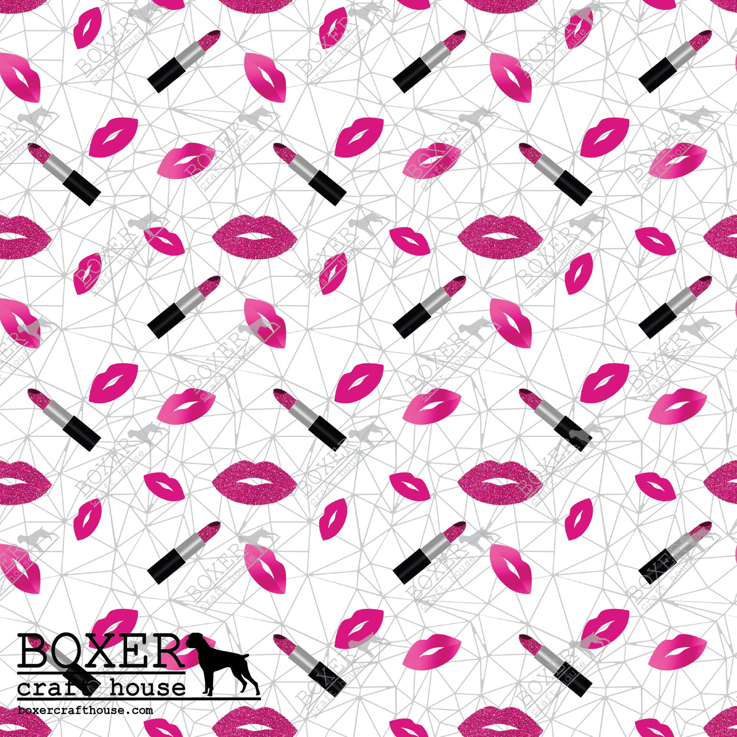 Printed Faux Leather, Printed in the USA, Embroidery Vinyl, Embroidery, Sewing, Sewing Vinyl, Faux Leather for sewing, Faux Leather for embroidery, Quailty faux leather, Craft Supplies, Bag Making Supplies, Boxer Craft House Vinyl, Boxer Craft House Faux Leather, Craft Vinyl, Lipstick Print, Girly Prints, Makeup bag