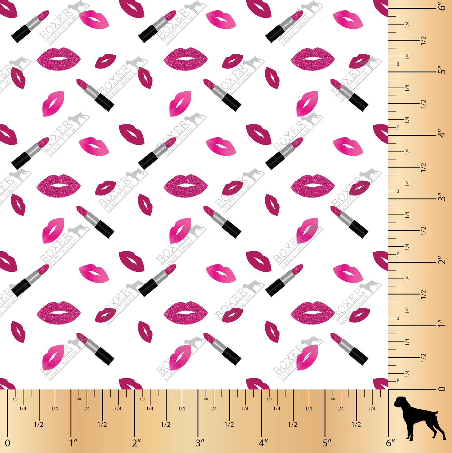 Printed Faux Leather, Printed in the USA, Embroidery Vinyl, Embroidery, Sewing, Sewing Vinyl, Faux Leather for sewing, Faux Leather for embroidery, Quailty faux leather, Craft Supplies, Bag Making Supplies, Boxer Craft House Vinyl, Boxer Craft House Faux Leather, Craft Vinyl, Lipstick Print, Girly Prints, Makeup bag