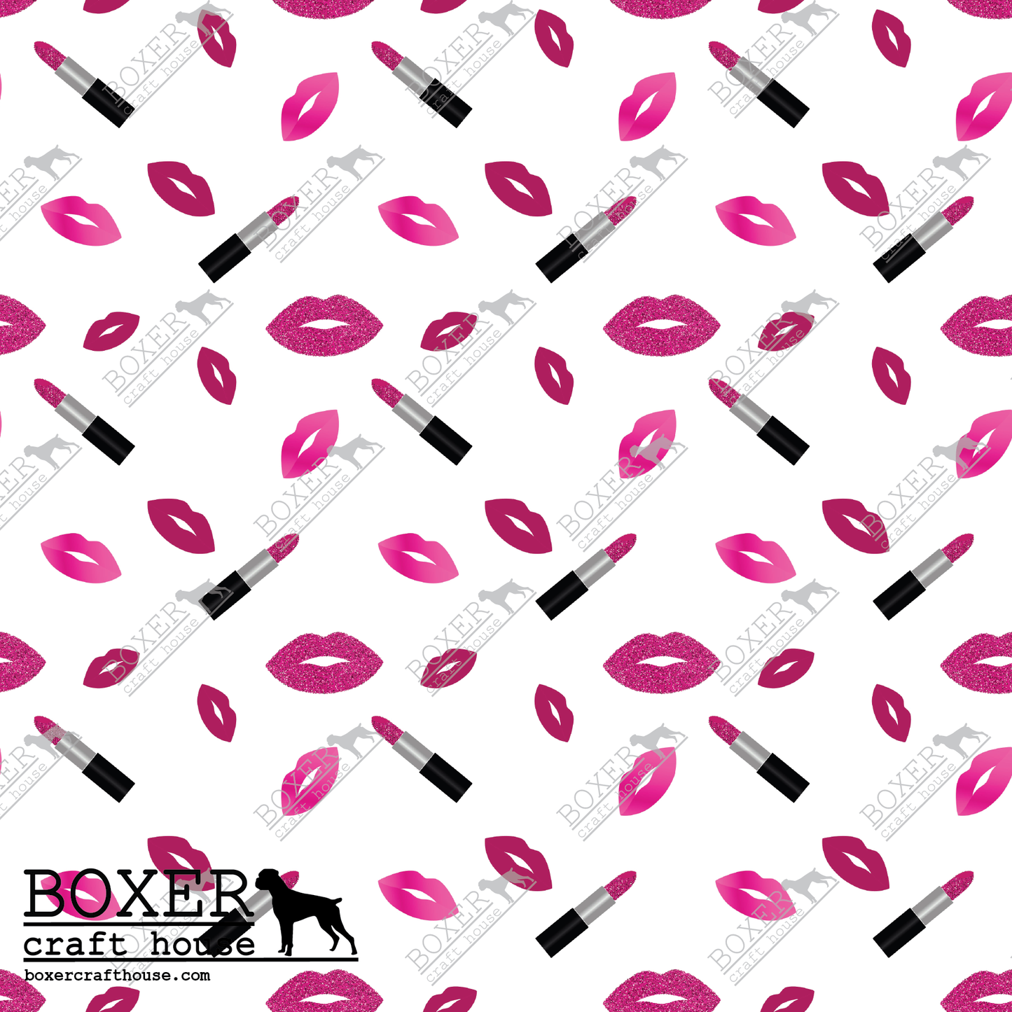 Printed Faux Leather, Printed in the USA, Embroidery Vinyl, Embroidery, Sewing, Sewing Vinyl, Faux Leather for sewing, Faux Leather for embroidery, Quailty faux leather, Craft Supplies, Bag Making Supplies, Boxer Craft House Vinyl, Boxer Craft House Faux Leather, Craft Vinyl, Lipstick Print, Girly Prints, Makeup bag