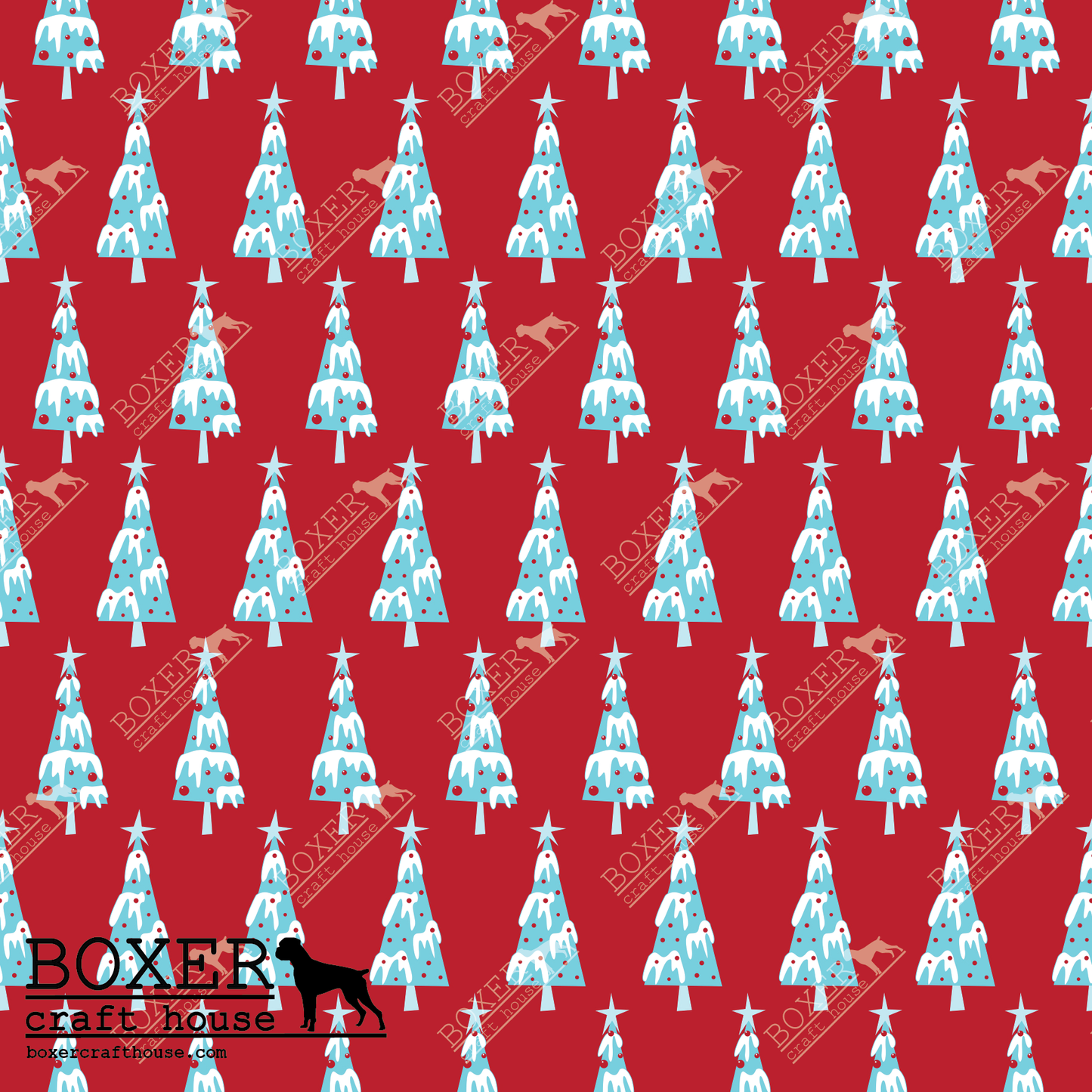 North Pole Pals - Winter Trees Red
