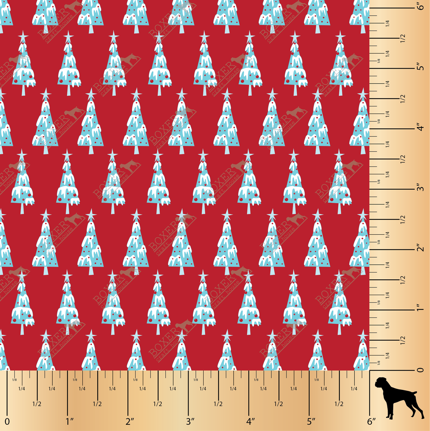 North Pole Pals - Winter Trees Red
