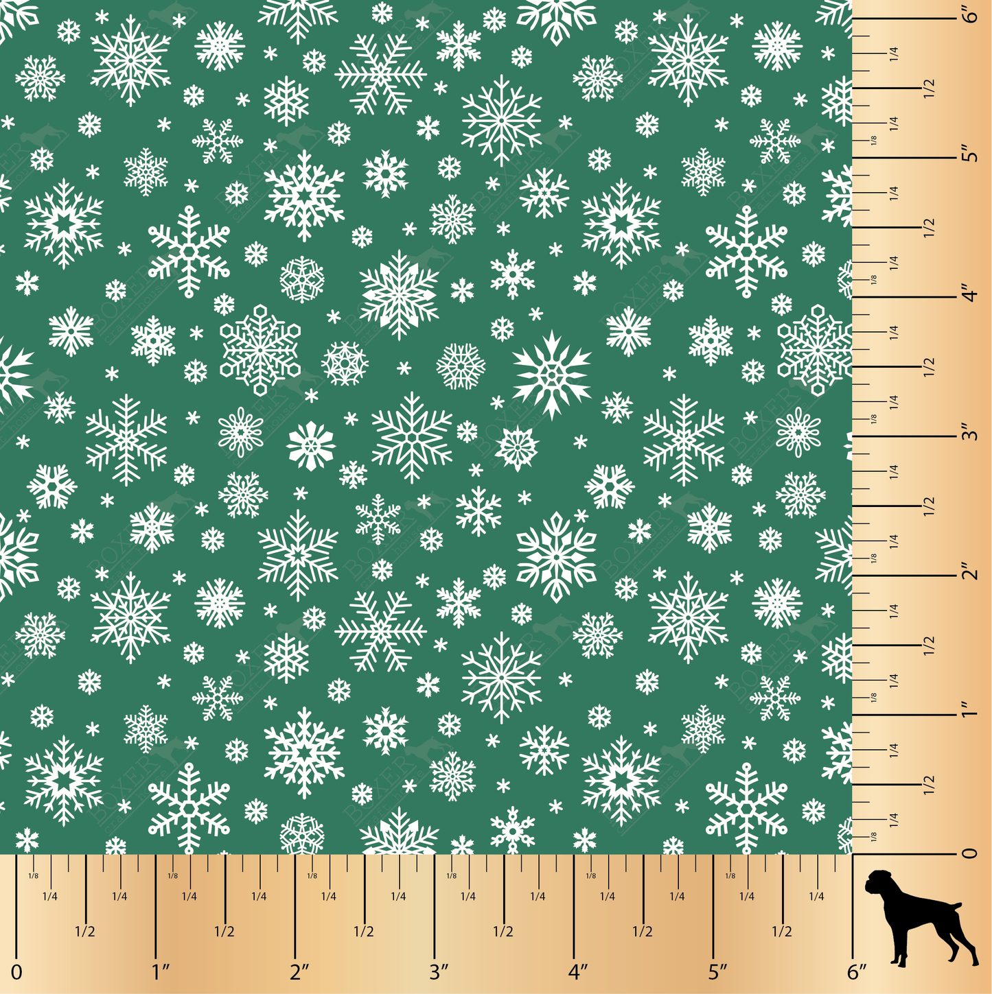 Snowflakes - Pine Green