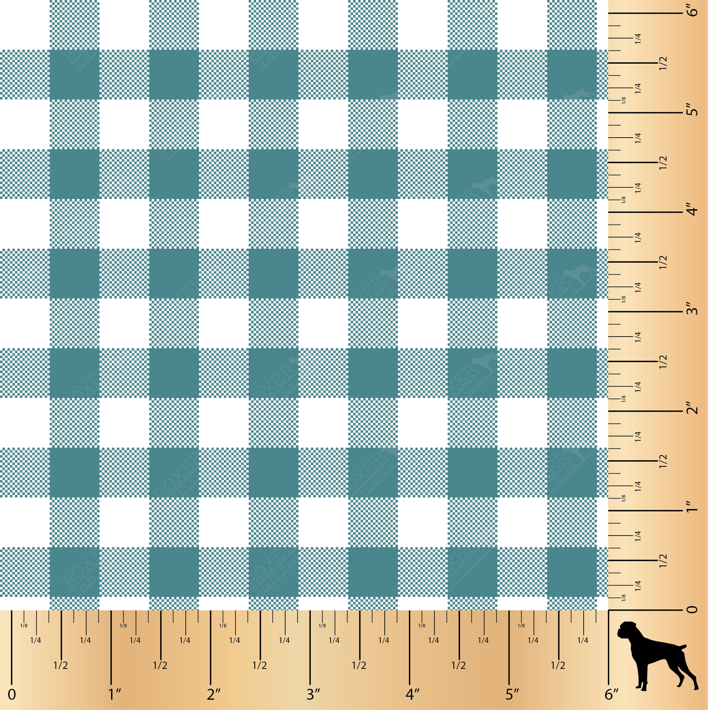 Gingham 1/2" - Teal