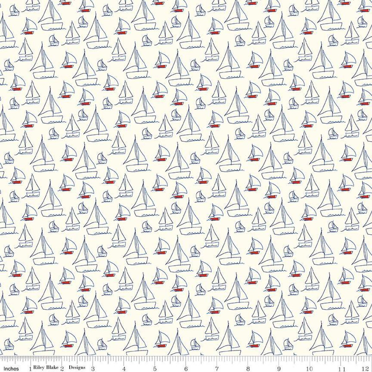Red White & Bang! Sailboats Cream