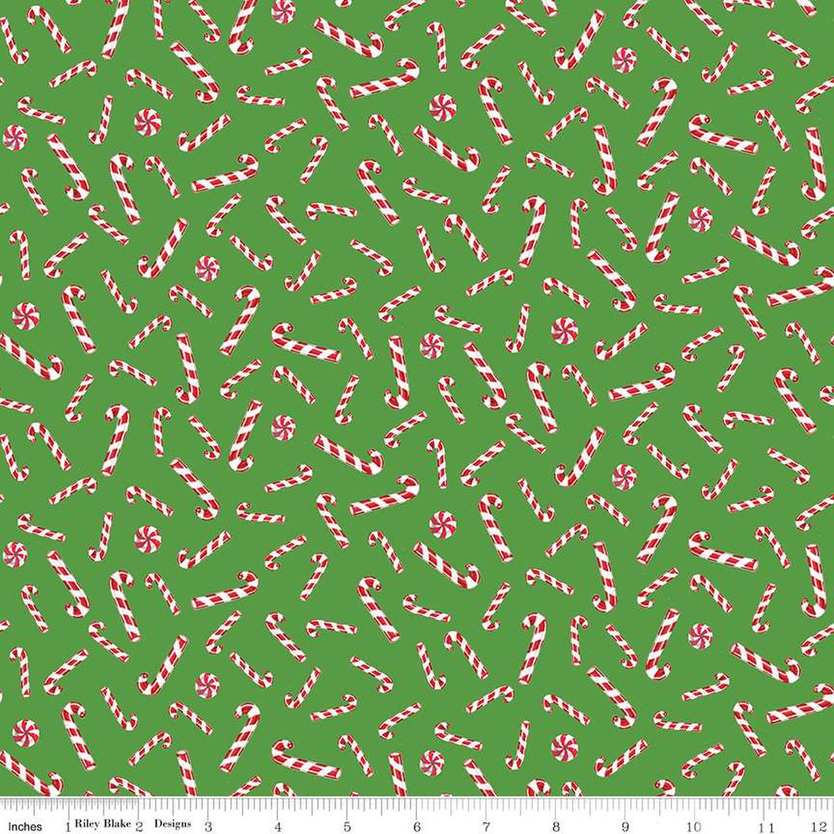 Christmas Joys Candy Canes Green