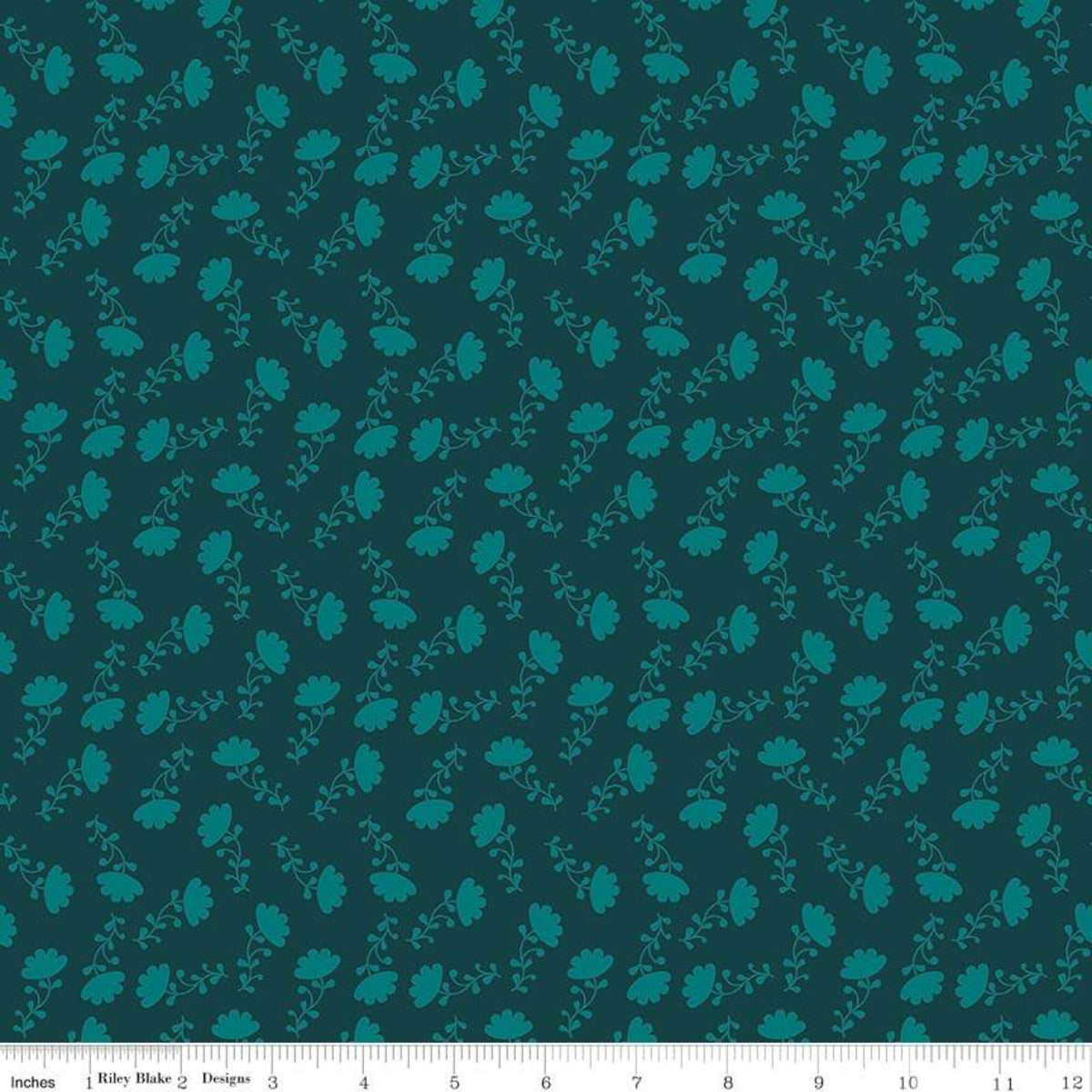 Lucy's Garden - Tonal Teal