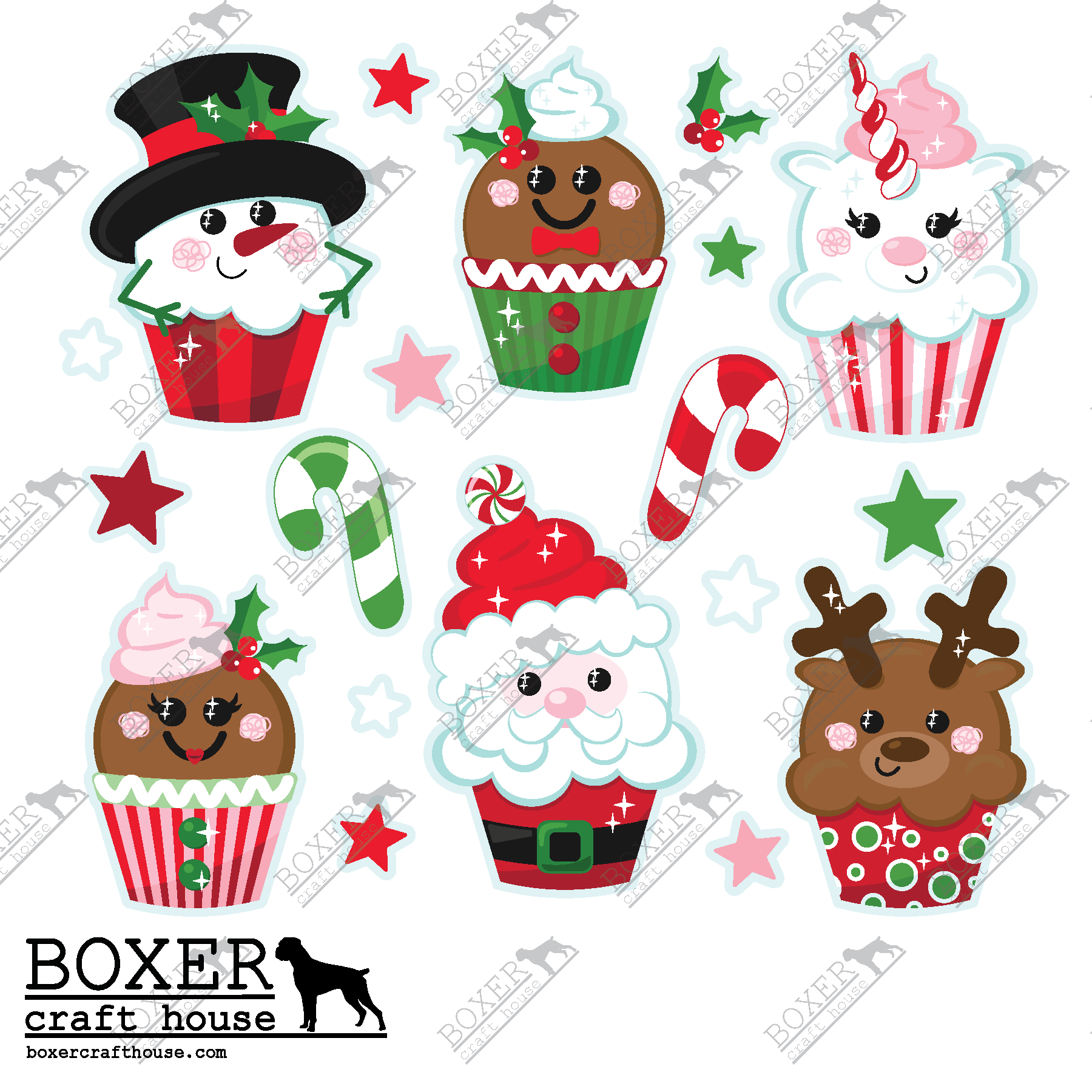 Kawaii Rudolph Cupcake' Sticker