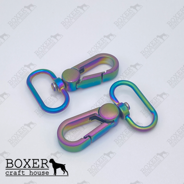 Swivel Hooks 1 inch Flat Profile - Matte Rainbow 2pc