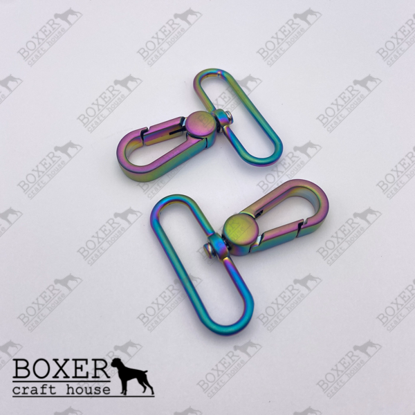 Swivel Hooks 1.50 inch Flat Profile - Matte Rainbow 2pc