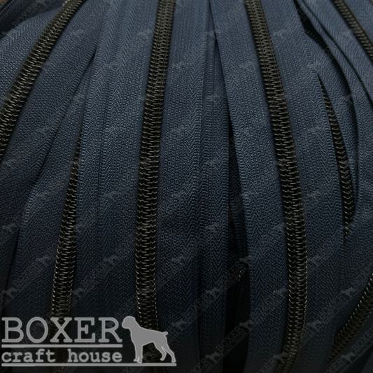 Nylon #5 Zipper - Matte Black Coil Navy Tape