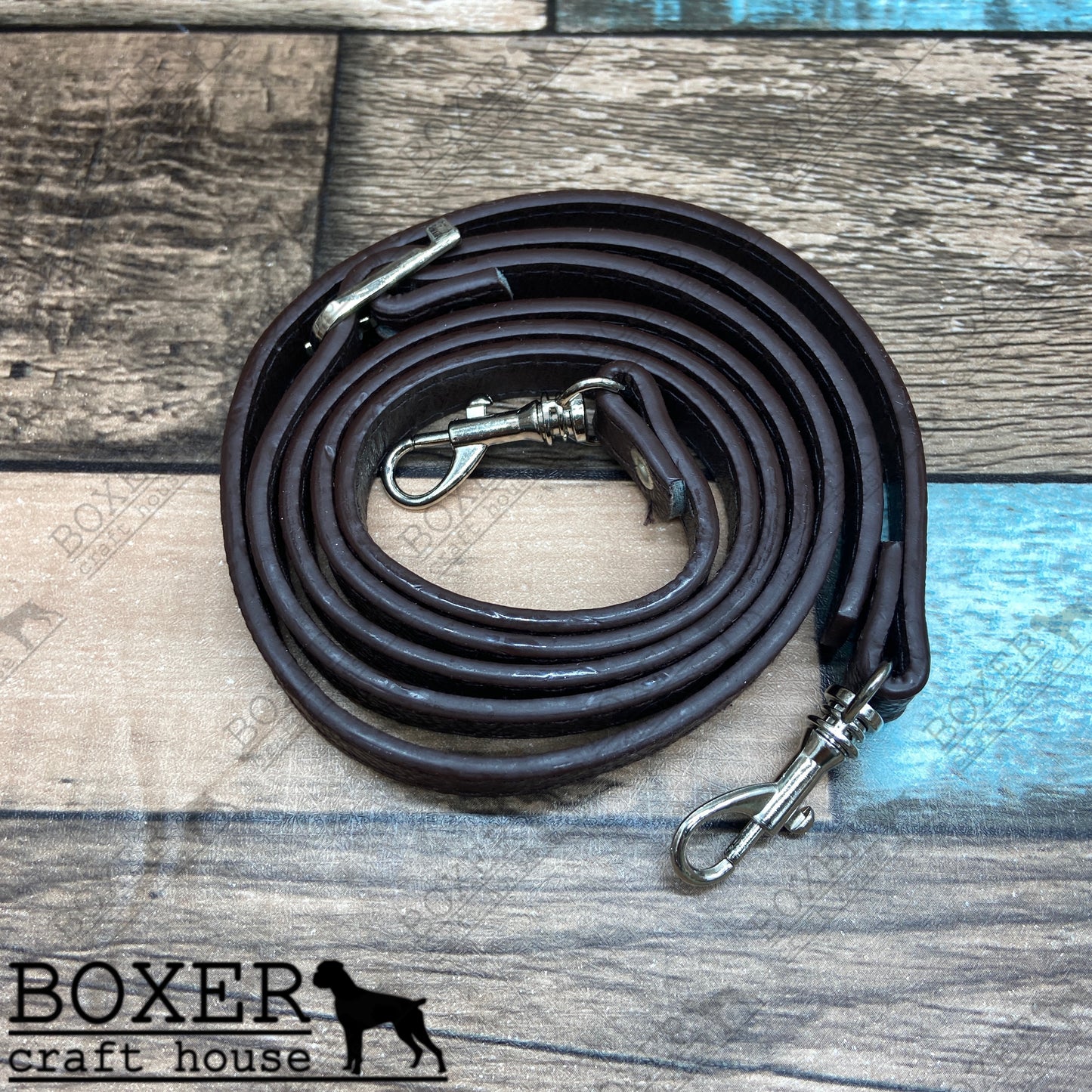 Coffee Purse Bag Strap Silver Hardware