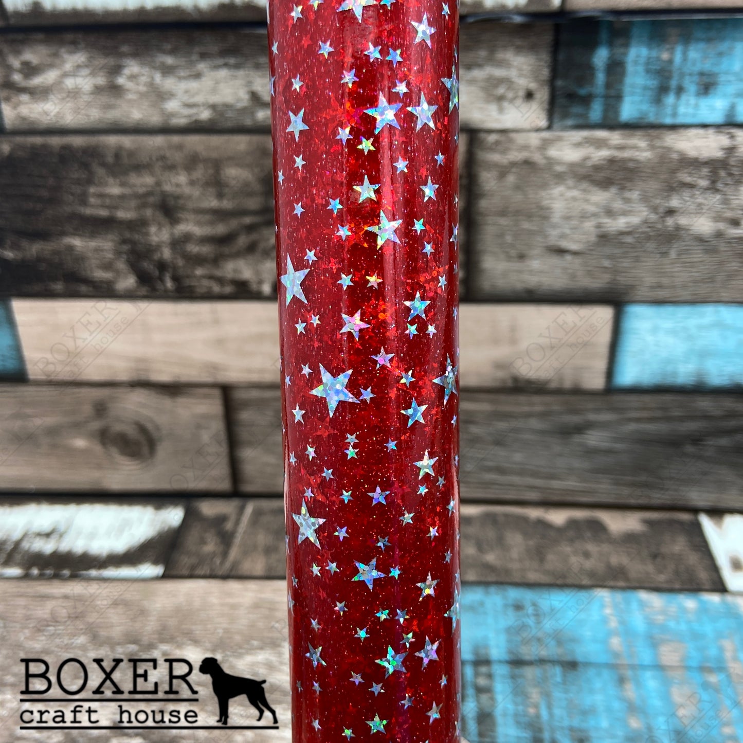 Red Holographic Transparent Star Vinyl