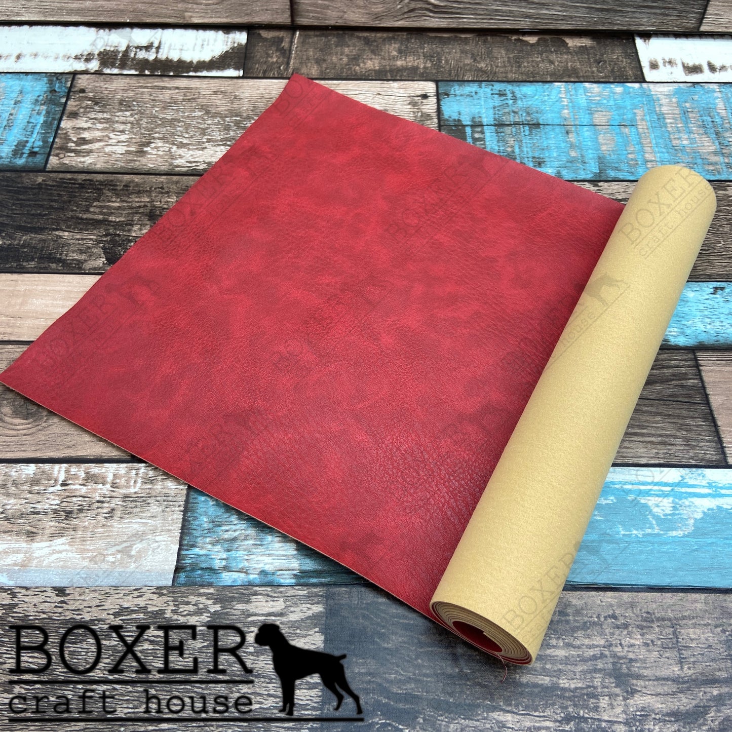 Deep Red Faux Leather