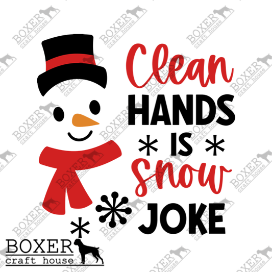 Clean hands is snow joke