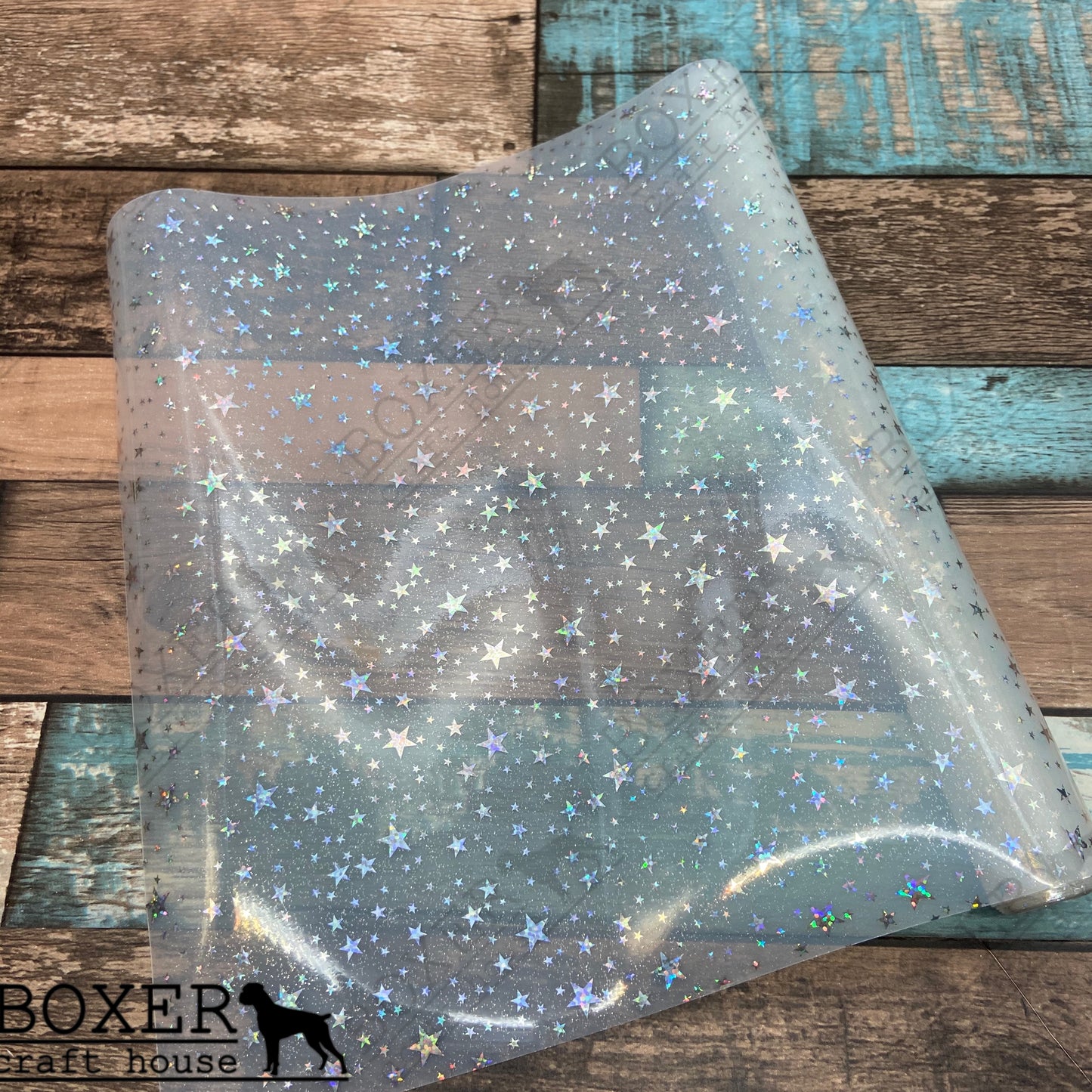 White Holographic Transparent Star Vinyl