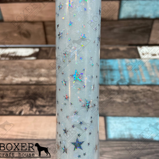 White Holographic Transparent Star Vinyl